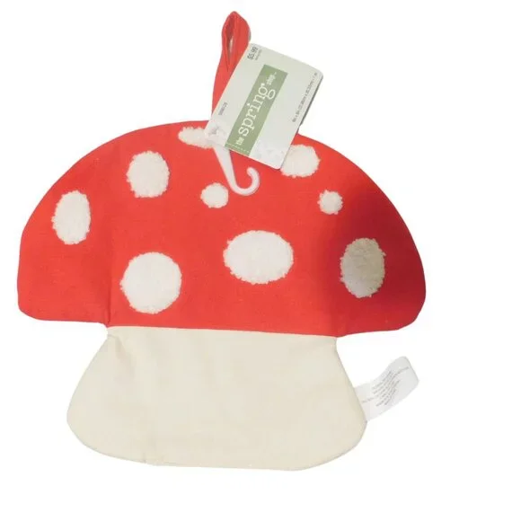 Mushroom Cotton Pot Holder(8"x9") RED & WHITE with salt & Pepper Shaker set - Picture 3 of 8